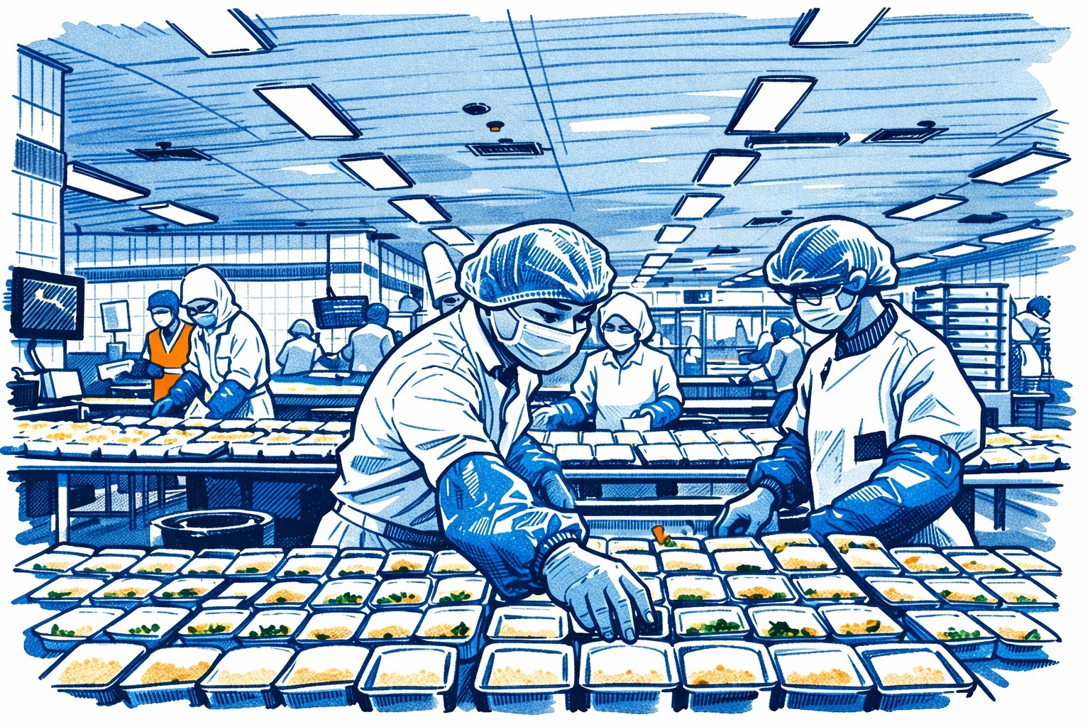 Food manufacturing production floor